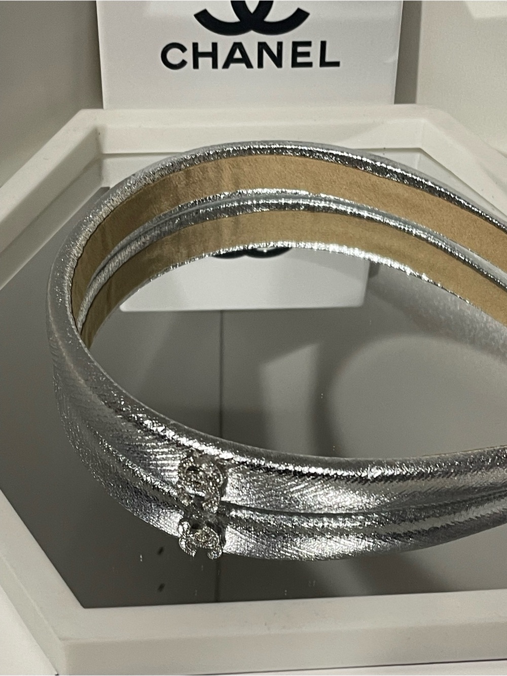 Fashion Silver Metallic headband - 
 Handmade